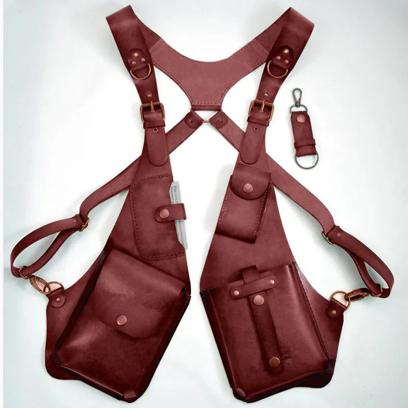 【福利來啦】Anti-theft Harness 復古皮革防盜背帶腋下挎包防盜手機包 男女通用