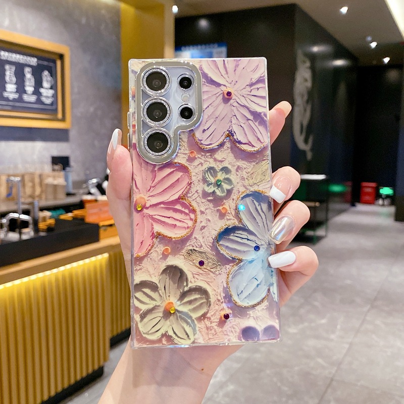 【福利來了！買一送一】2025新款Samsung 鑽石花朵手機殼帶閃亮鏡頭保护適用於三星